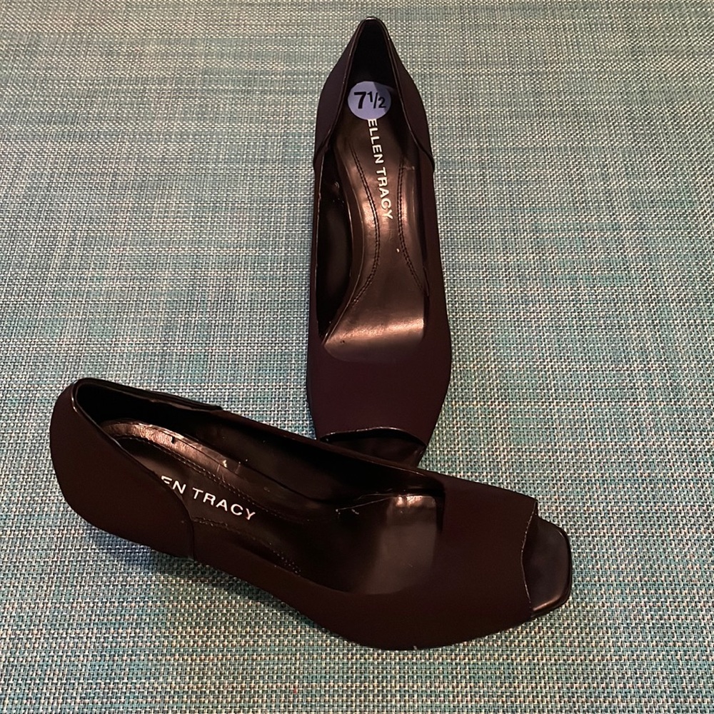 Evan Picone Open Toe Wedges